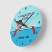 アフリカ系アメリカ体操ガールカスタムギムナスト ラウンド壁時計 (傾斜)