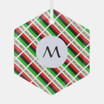 アフリカ系アメリカ国旗のタイル張りイニシャル六角形