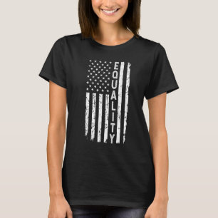 アフリカ系アメリカ国旗の平等カッコいいブラックヒストリ Tシャツ