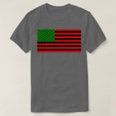 アフリカ系アメリカ国旗の赤黒緑 Tシャツ (デザイン正面)