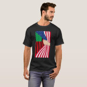 アフリカ系アメリカ国旗パンアフリカ黒解放 Tシャツ (正面フル)