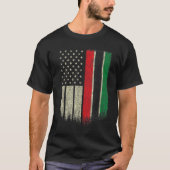 アフリカ系アメリカ国旗汎アフリカ系アメリカ国旗の注意 Tシャツ (正面)