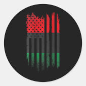 アフリカ系アメリカ国旗1865黒人歴史プライド ラウンドシール (正面)