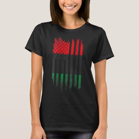 アフリカ系アメリカ国旗1865黒人歴史プライド Tシャツ (正面)