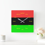 アフリカ系アメリカ国旗 スクエア壁時計 (ホーム)