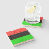 アフリカ系アメリカ国旗 ストーンコースター (横)