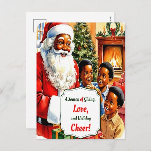 アフリカ系アメリカ感動的人のクリスマスポストカード シーズンポストカード (正面/裏面)
