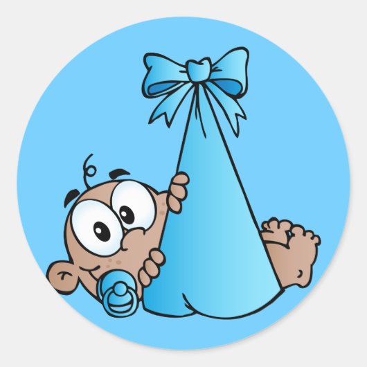 アフリカ系アメリカ男の赤ちゃん束 ラウンドシール (正面)