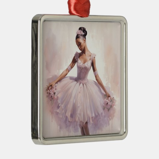 アフリカ系アメリカ砂糖プラム妖精パープルツツ メタルオーナメント (右)