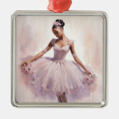 アフリカ系アメリカ砂糖プラム妖精パープルツツ メタルオーナメント (正面)