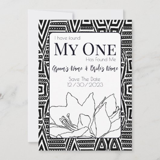 アフリカ系アメリカ結婚人 セーブザデート (正面)