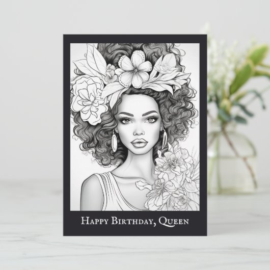 アフリカ系アメリカ美しい | 独自のポストカードに色を付ける (スタンド正面)