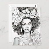 アフリカ系アメリカ美しい | 独自のポストカードに色を付ける ポストカード (正面/裏面)