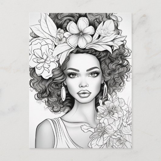 アフリカ系アメリカ美しい | 独自のポストカードに色を付ける ポストカード (正面)