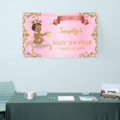 アフリカ系アメリ王室のカプリンセスピンク金ゴールド 横断幕 (トレードショー)