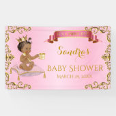 アフリカ系アメリ王室のカプリンセスピンク金ゴールド 横断幕 (横)