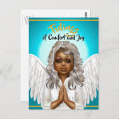 アフリカ系ア祈メリカ人の天使 ポストカード (正面/裏面)