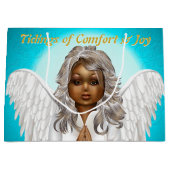 アフリカ系ア祈メリカ人の天使 ラージペーパーバッグ (正面)