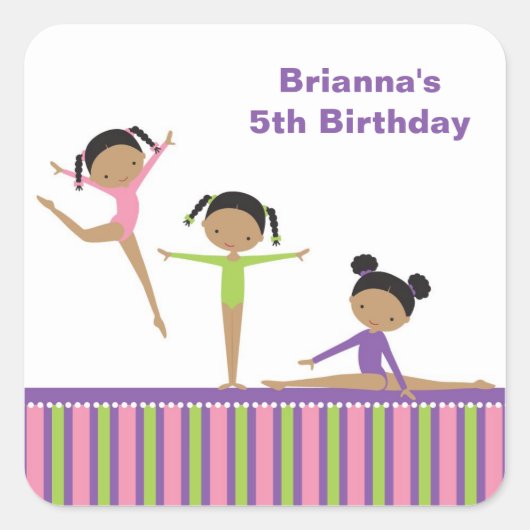 アフリカ系体操シール スクエアシール (正面)