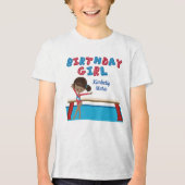 アフリカ系体操バースデーパーティー体操選手 トライブレンドＴシャツ (正面)