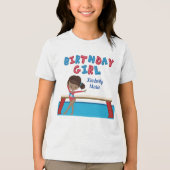アフリカ系体操バースデーパーティー体操選手 トライブレンドＴシャツ (正面)