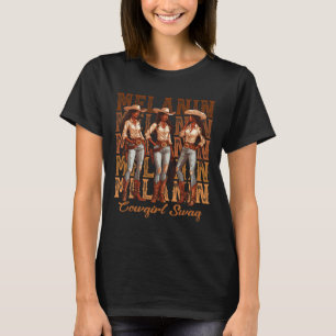 アフリカ系女性 メラニン カウガール スワッグ 黒人の歴史月間 メンズ Tシャツ