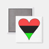 アフリカ系米国国旗のハート マグネット (正面/裏面)