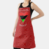 アフリカ系米国国旗のファンキーハート エプロン (インサイチュ)