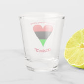 アフリカ系米国国旗のファンキーハート ショットグラス (裏面)