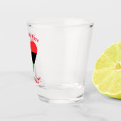 アフリカ系米国国旗のファンキーハート ショットグラス (右)