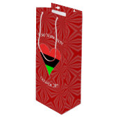 アフリカ系米国国旗のファンキーハート ワインギフトバッグ (正面アングル)