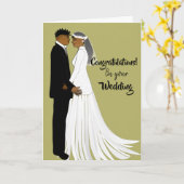 アフリカ系結婚アメリカ人おめでとうカード カード (黄色い花)