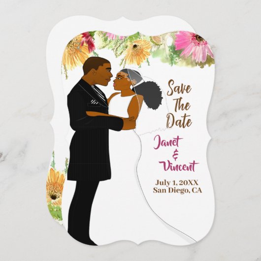 アフリカ系結婚ア救ンドフラワー (正面/裏面)