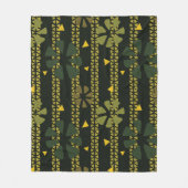 アフリカ系緑パターン（の模様が）ある色 フリースブランケット (正面)