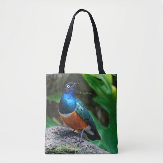 アフリカ素晴らしの素晴らしいスターリングの鳴き鳥 トートバッグ (正面)