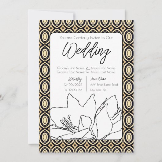 アフリカ結婚の 招待状 (正面)