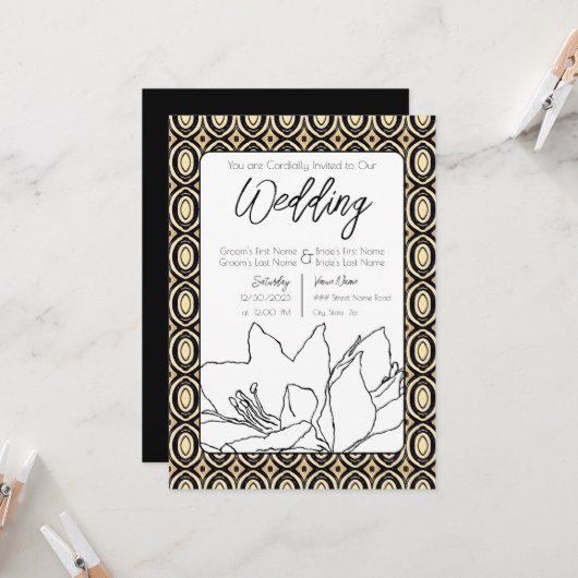 アフリカ結婚の 招待状 (正面/裏面インサイチュ)