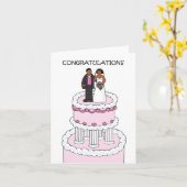 アフリカ結婚系アメリカ人カップルのお祝い カード (黄色い花)