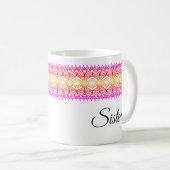 アフリカ縁ど金ゴールド赤ピンクのパーソナライズされたマグカップ コーヒーマグカップ (正面右)