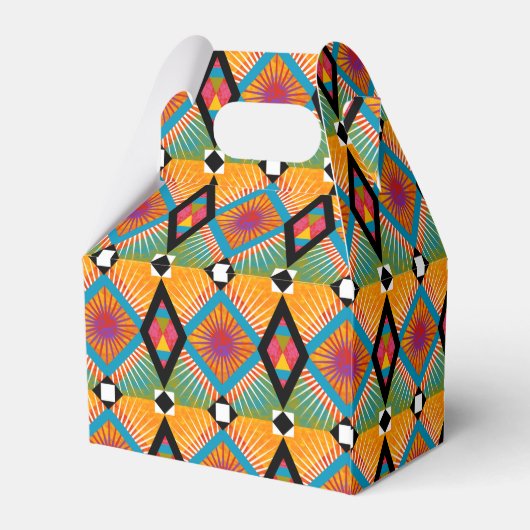 アフリカ繊維プリントお祝いゲーブルパーティー フェイバーボックス (裏面サイド)