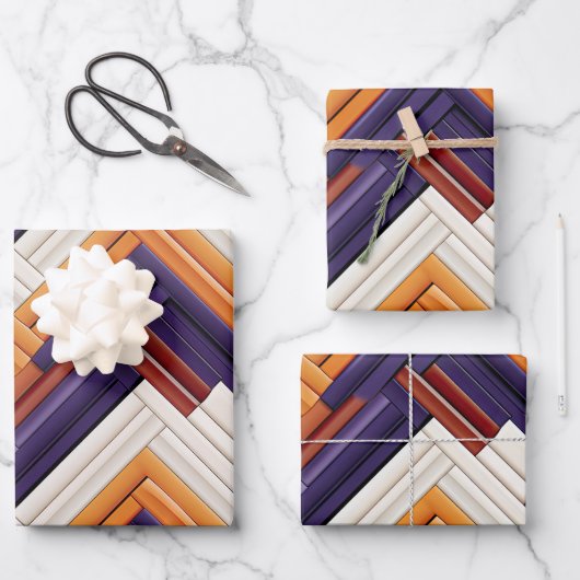アフリカ織りバスケットパープルブリス ラッピングペーパーシート (正面)