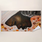 アフリカ美しいかわいらし女性ビーチタオル ビーチタオル (正面)