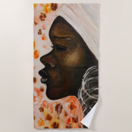 アフリカ美しいかわいらし女性ビーチタオル ビーチタオル