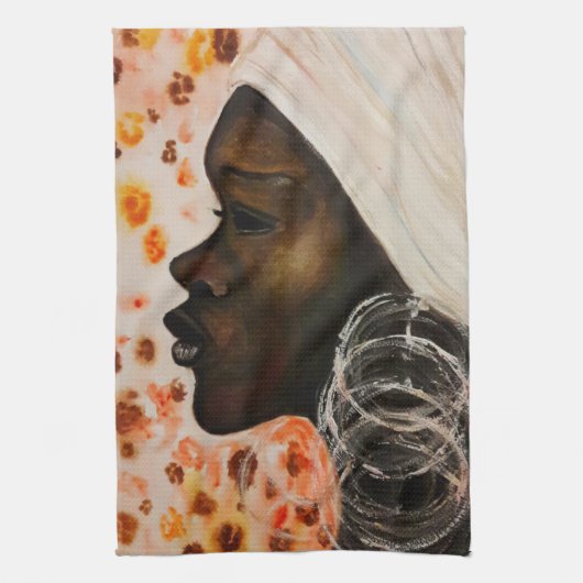 アフリカ美しいかわいらし女性用キッチンタオル キッチンタオル (縦)
