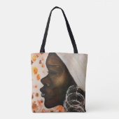 アフリカ美しいトートバッグウーマン顔絵画-'s トートバッグ (裏面)