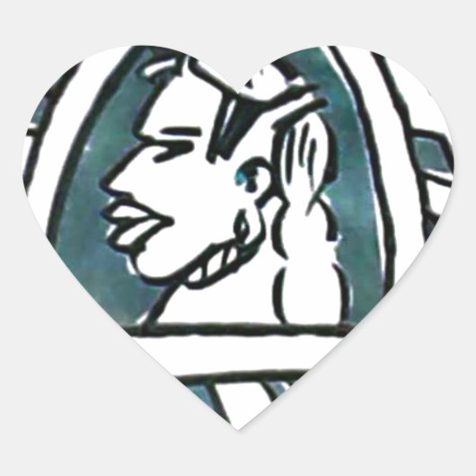 アフリカ美しいボンゴマサイポートレートトバルアート ハートシール (正面)