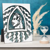 アフリカ美しいボンゴマサイポートレートトバルアート フォトプラーク (側面)