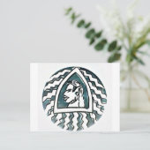 アフリカ美しいボンゴマサイポートレートトバルアート ポストカード (スタンド正面)