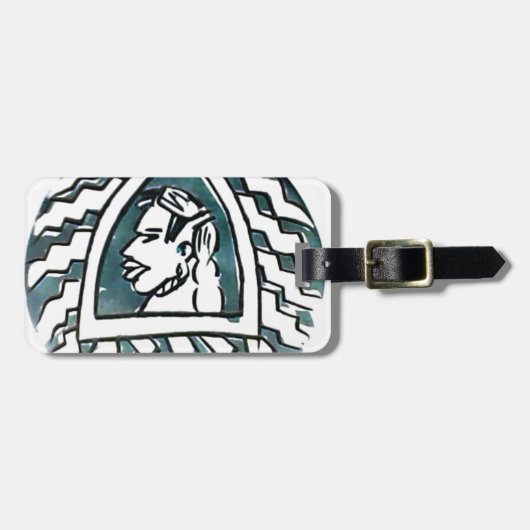 アフリカ美しいボンゴマサイポートレートトバルアート ラゲッジタグ (正面横)