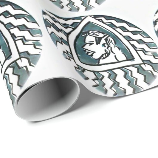 アフリカ美しいボンゴマサイポートレートトバルアート ラッピングペーパー (ロールコーナー)